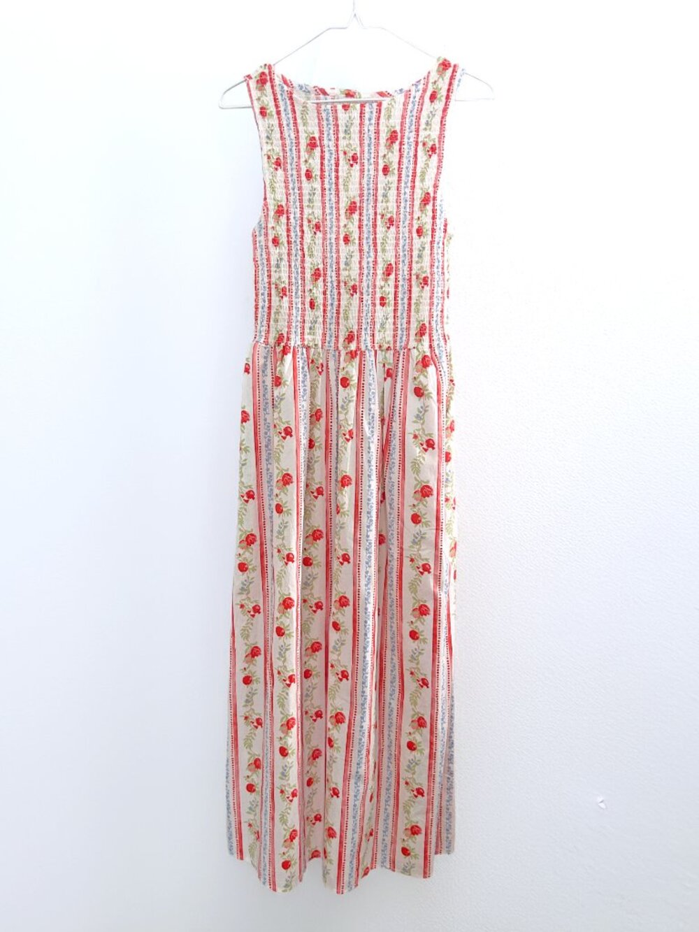 Caroline Constas Pomegranate Smocked Cotton Midi Dress Summer Cottagecore Size S - Picture 2 of 11